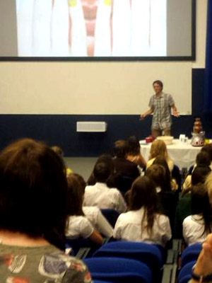 Talking chocolate at Taking Maths Further at Bournemouth University. Photo by Jo Sibley.