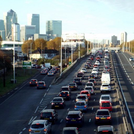 Traffic heading towards London on the M25